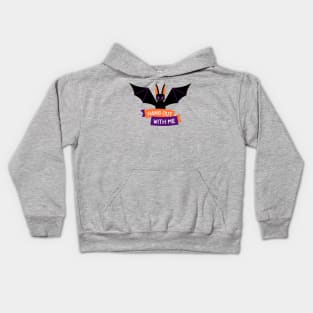 Cute Halloween Bat - Hang out with me! Kids Hoodie